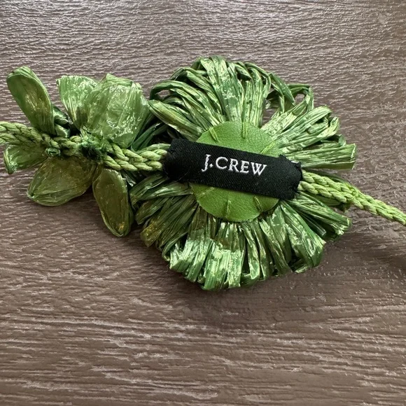 NWOT J. Crew Green Raffia Flower Ribbon Belt, one size - Picture 3 of 3